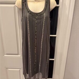 Angie Black Embellished Evening Shift